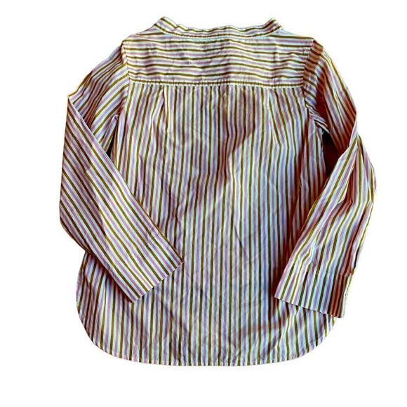 J. Crew Stripe Funnel Neck Blouse Size 8 - Picture 3 of 4
